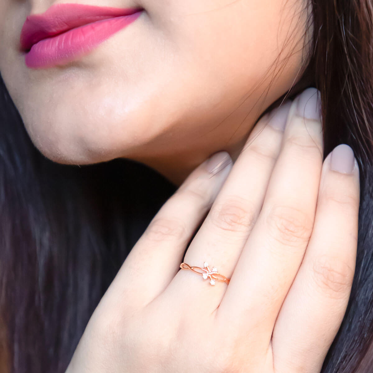 Minimalist Dazzle Rose Gold Ring