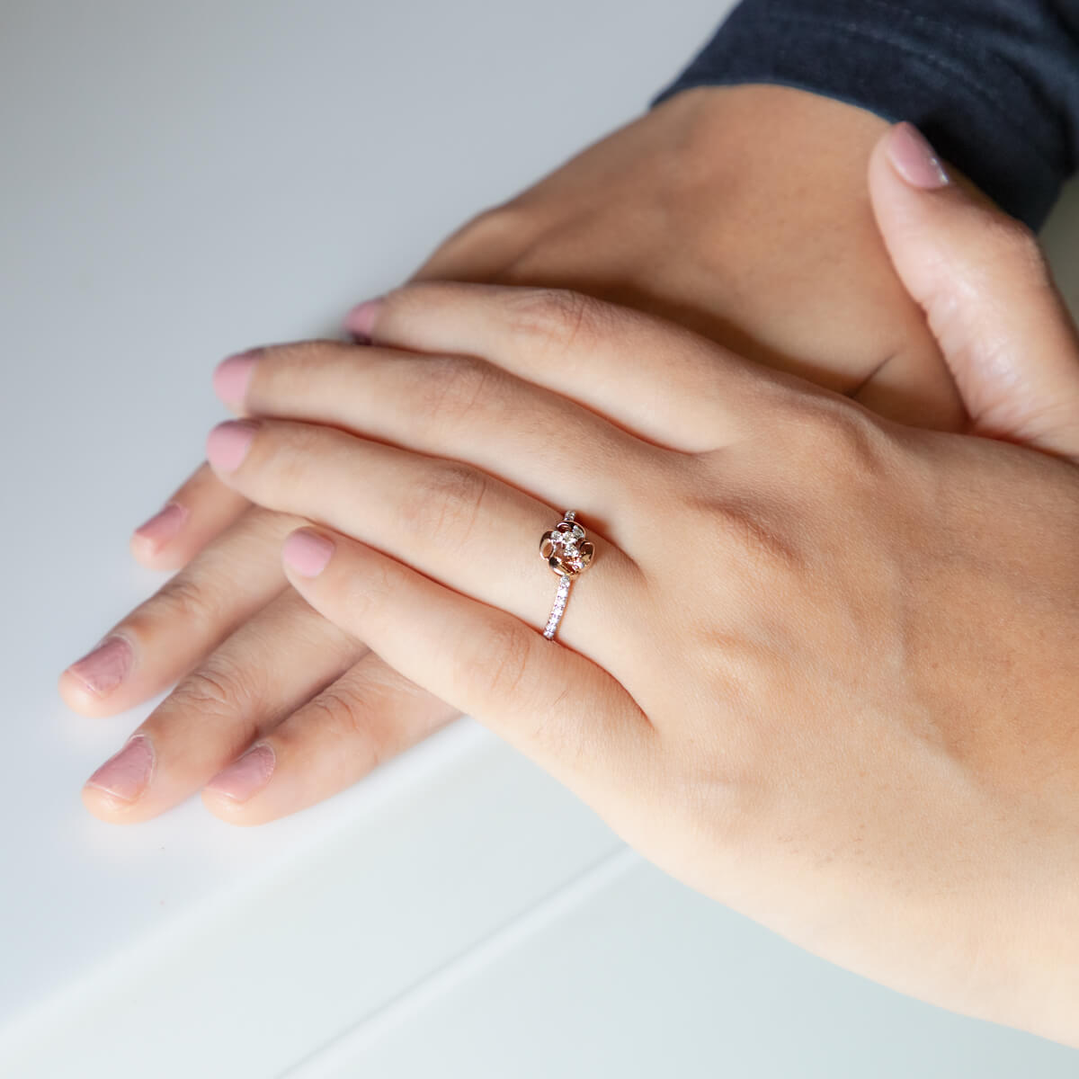 Charming Clover Diamond Ring for Women