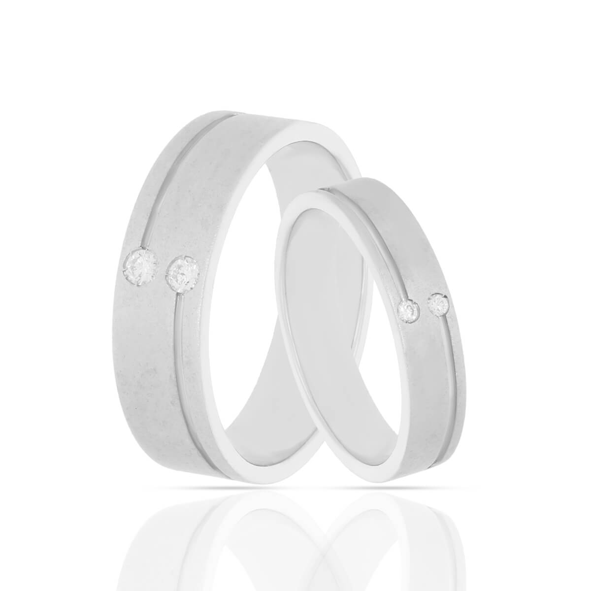 Contemporary Shine Diamond Couple Band