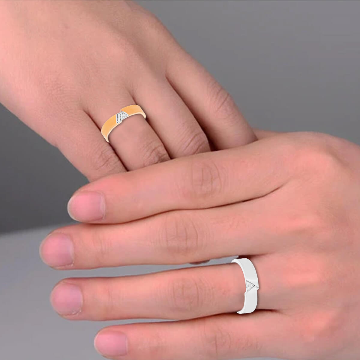 Simple Shine Diamond Couple Band