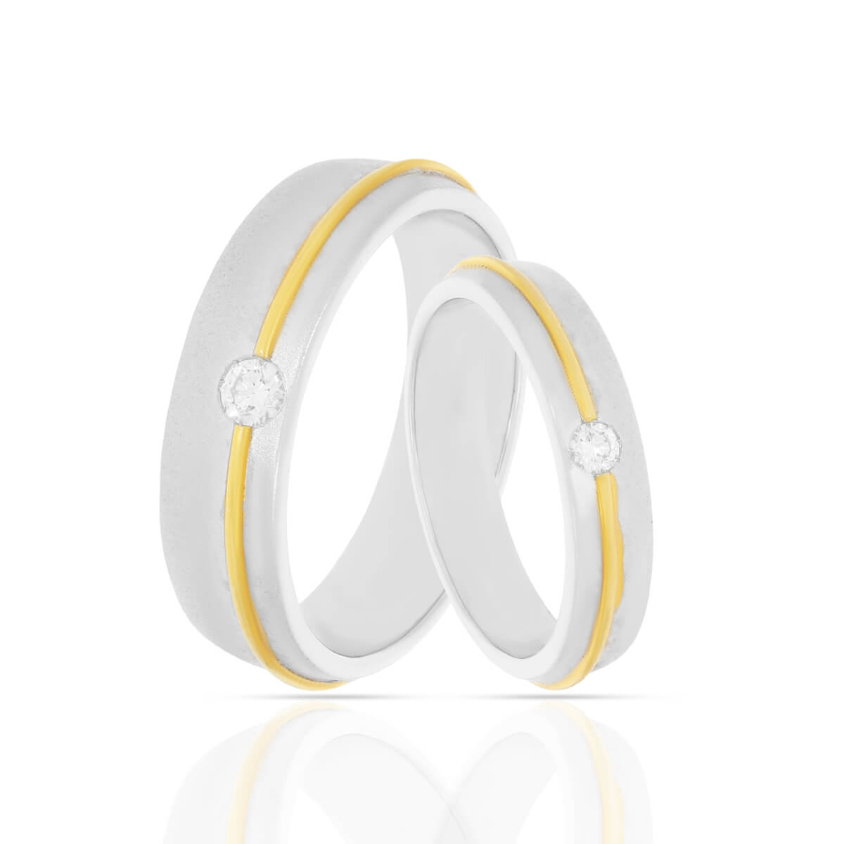 Minimalist Glow Diamond Couple Band