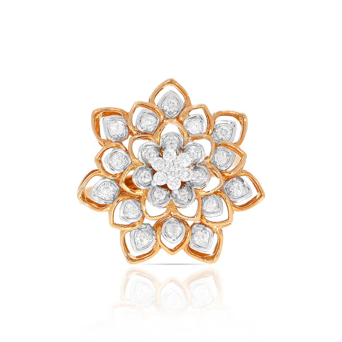 Rosy Floral Shine Ring for Women