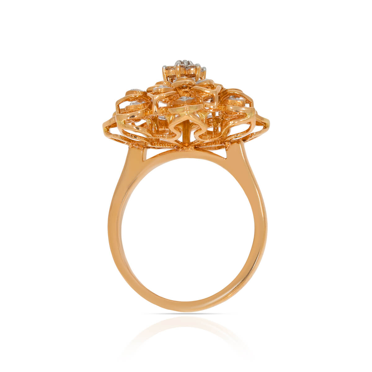 Rosy Floral Shine Ring for Women