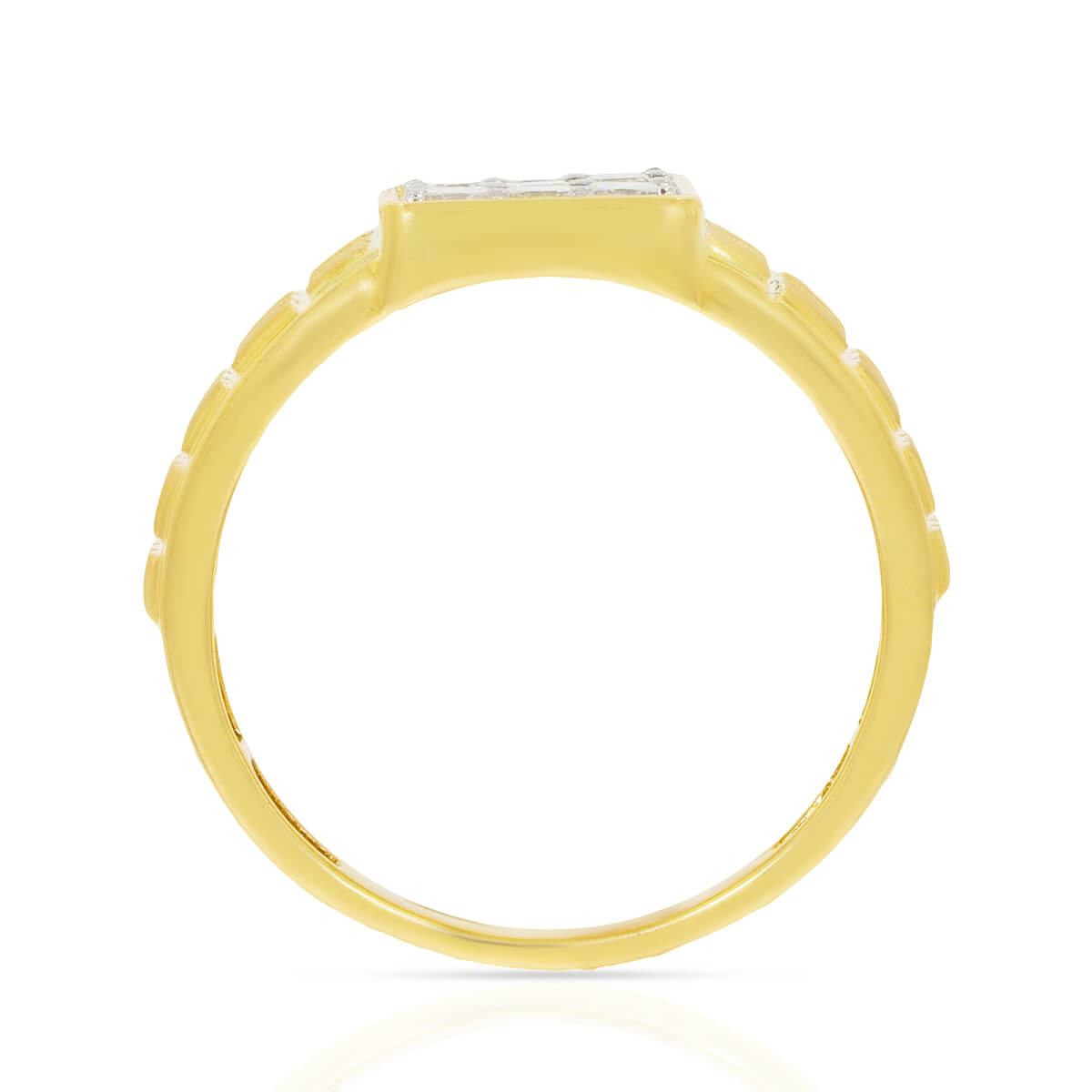 Golden Stripes Diamond Ring for Men 18K