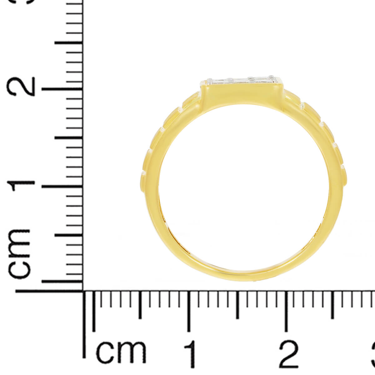 Golden Stripes Diamond Ring for Men 18K