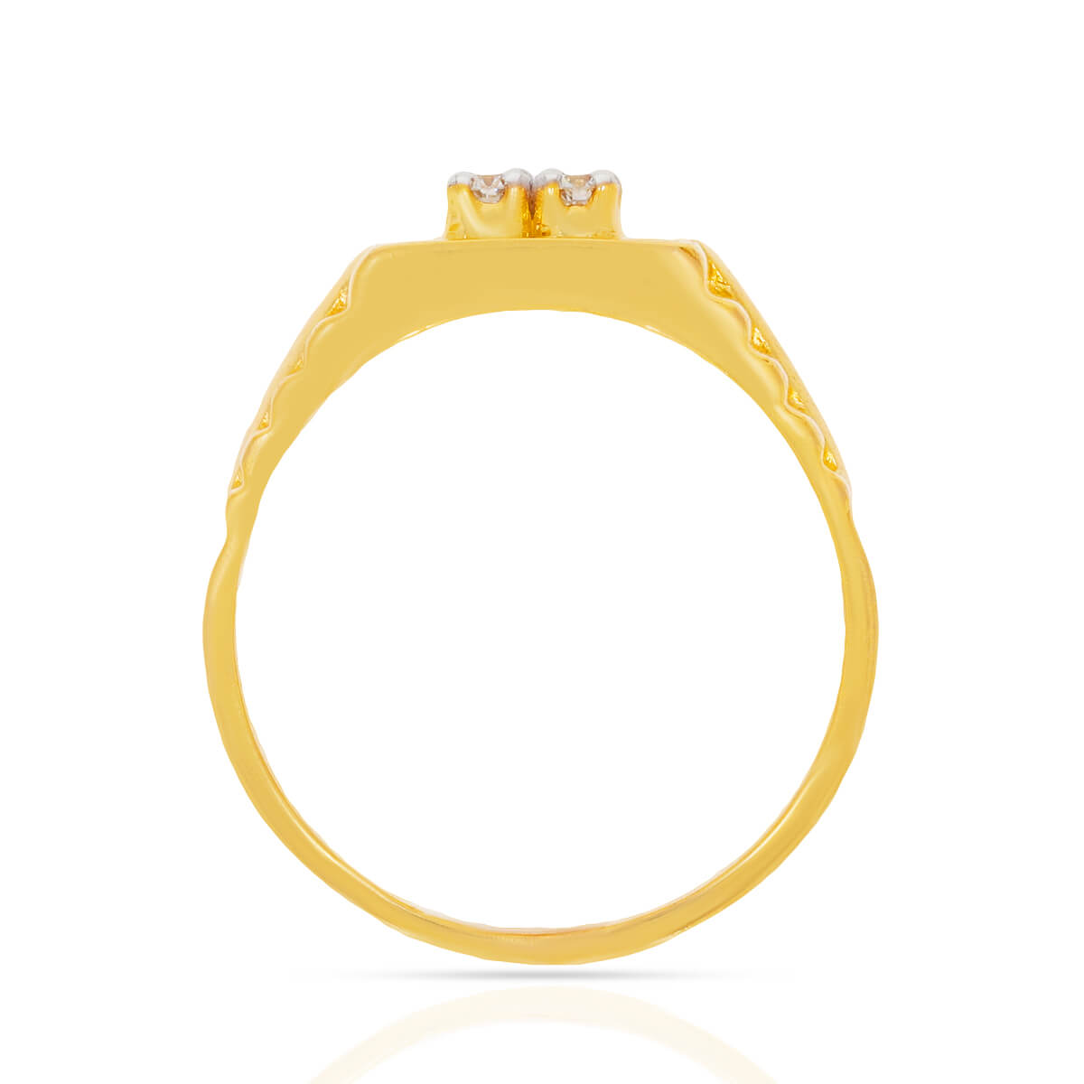 Gold Waves Diamond Ring for Men 18K