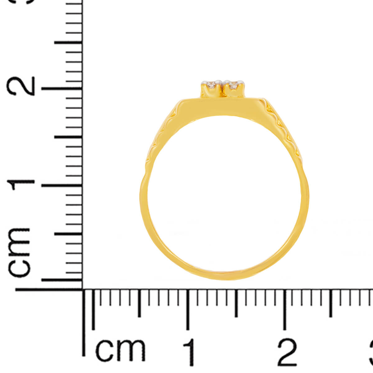 Gold Waves Diamond Ring for Men 18K