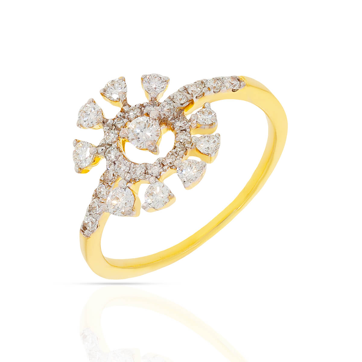Shiny Flora Charm Ring for Women