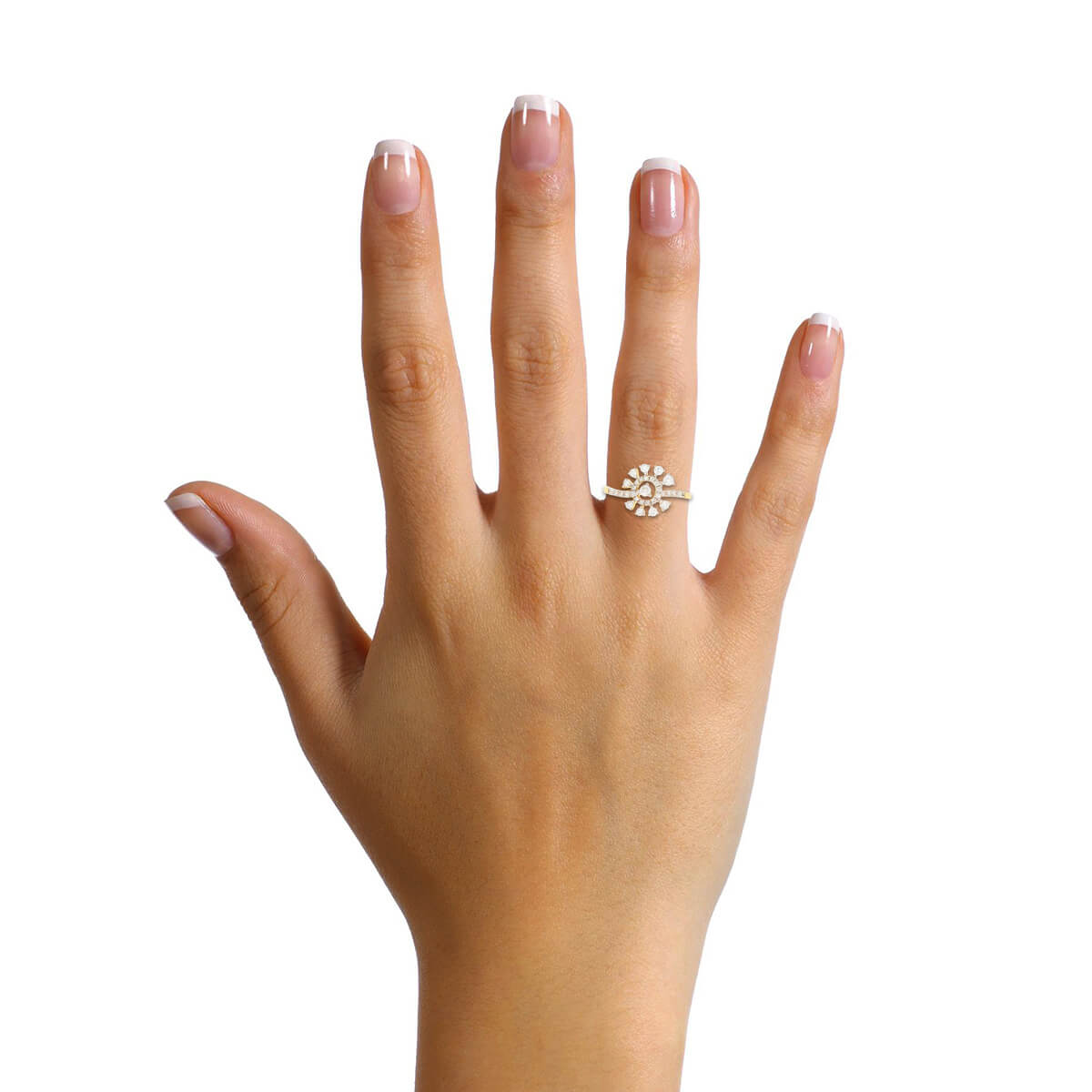 Shiny Flora Charm Ring for Women