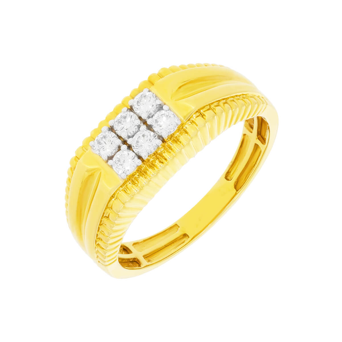 Rugged Elegance Men Diamond Ring18K