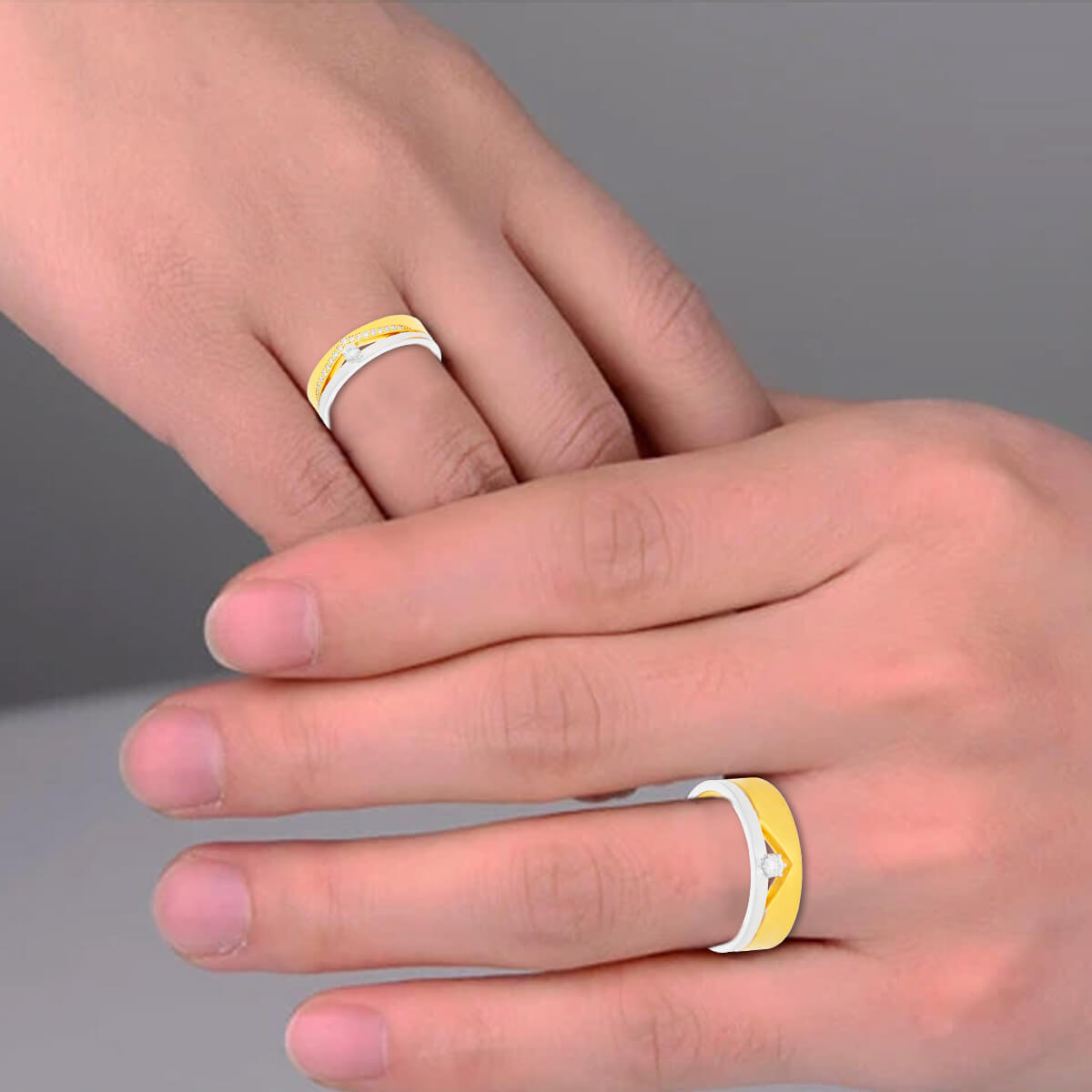 Refined Elegance Diamond Couple Band