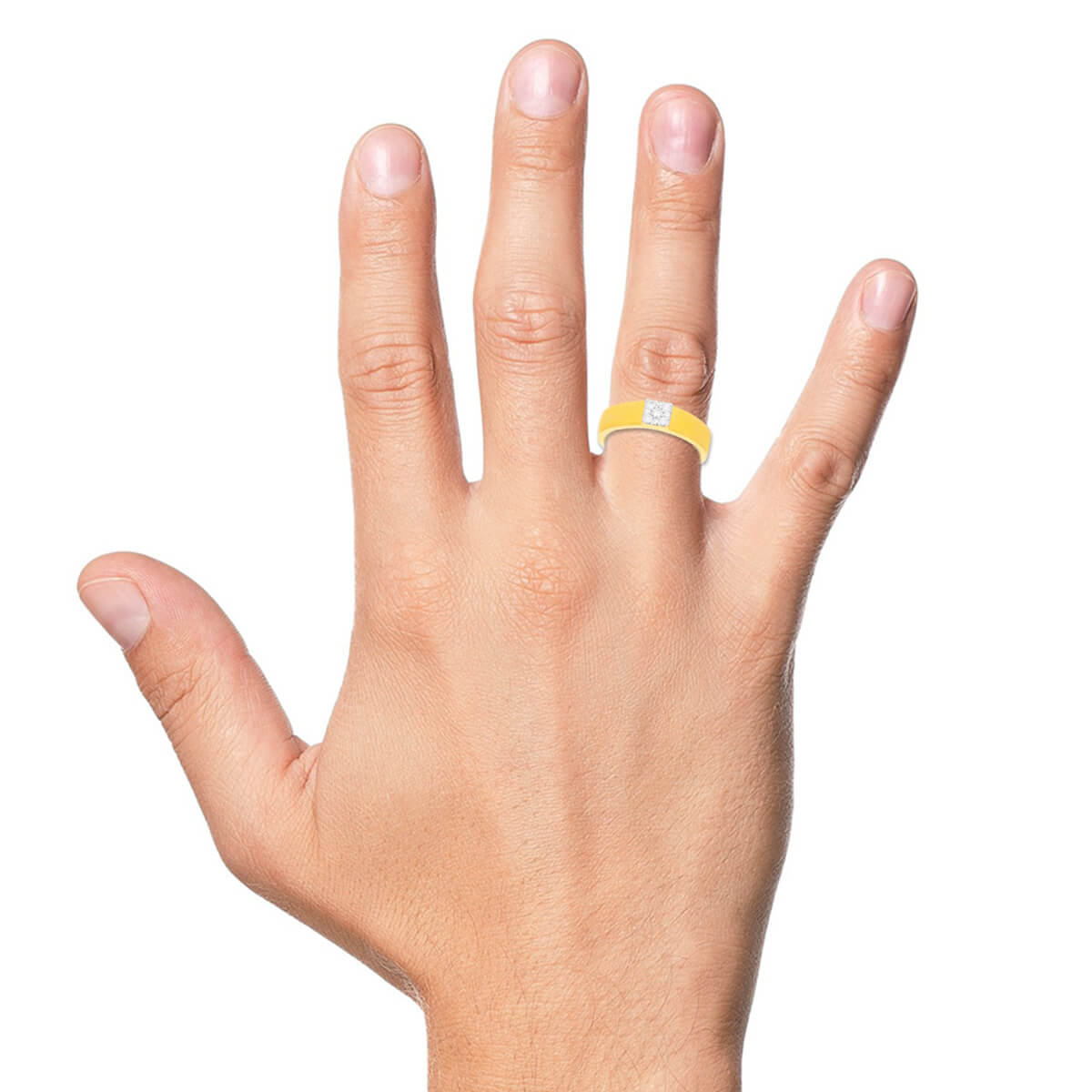 Radiant Simplicity Men Diamond Ring18K