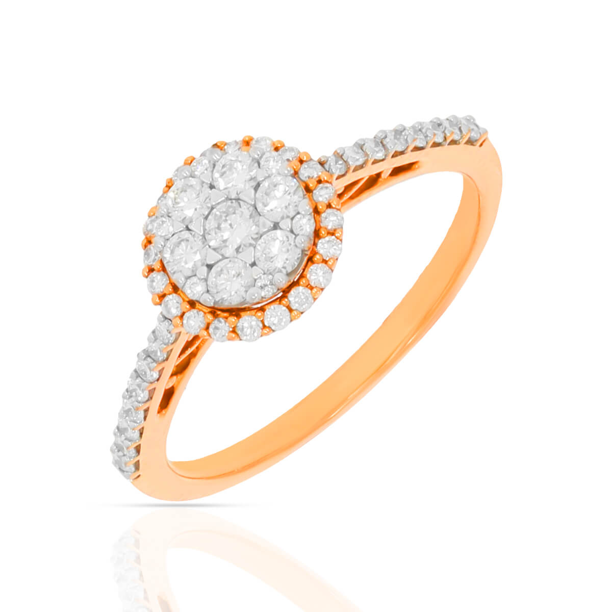Graceful Floral Charm Diamond Women Engagement Ring