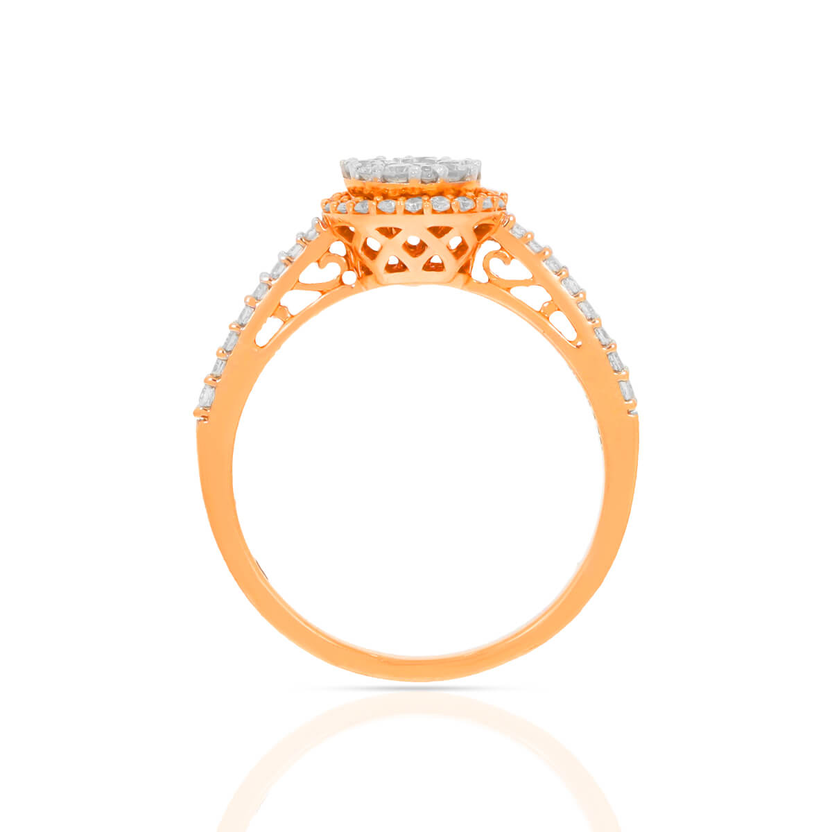 Graceful Floral Charm Diamond Women Engagement Ring