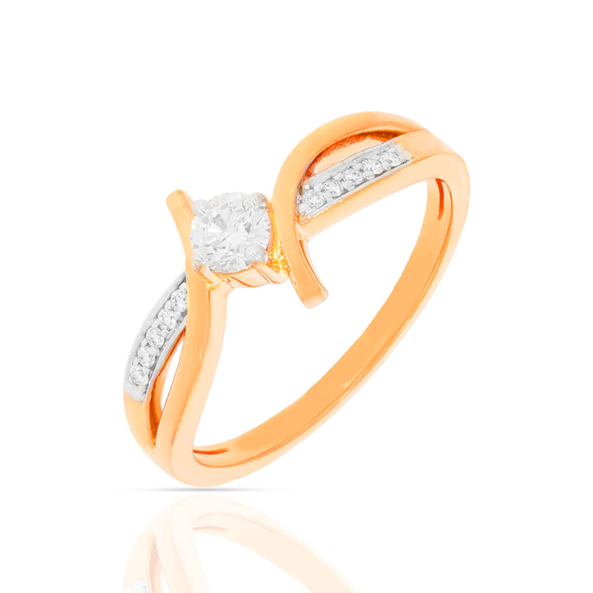 Modern Minimalist Rose Gold Women Engagement Ring