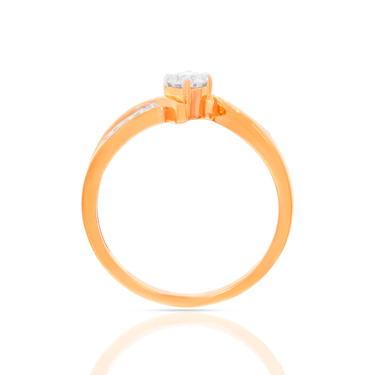 Modern Minimalist Rose Gold Women Engagement Ring