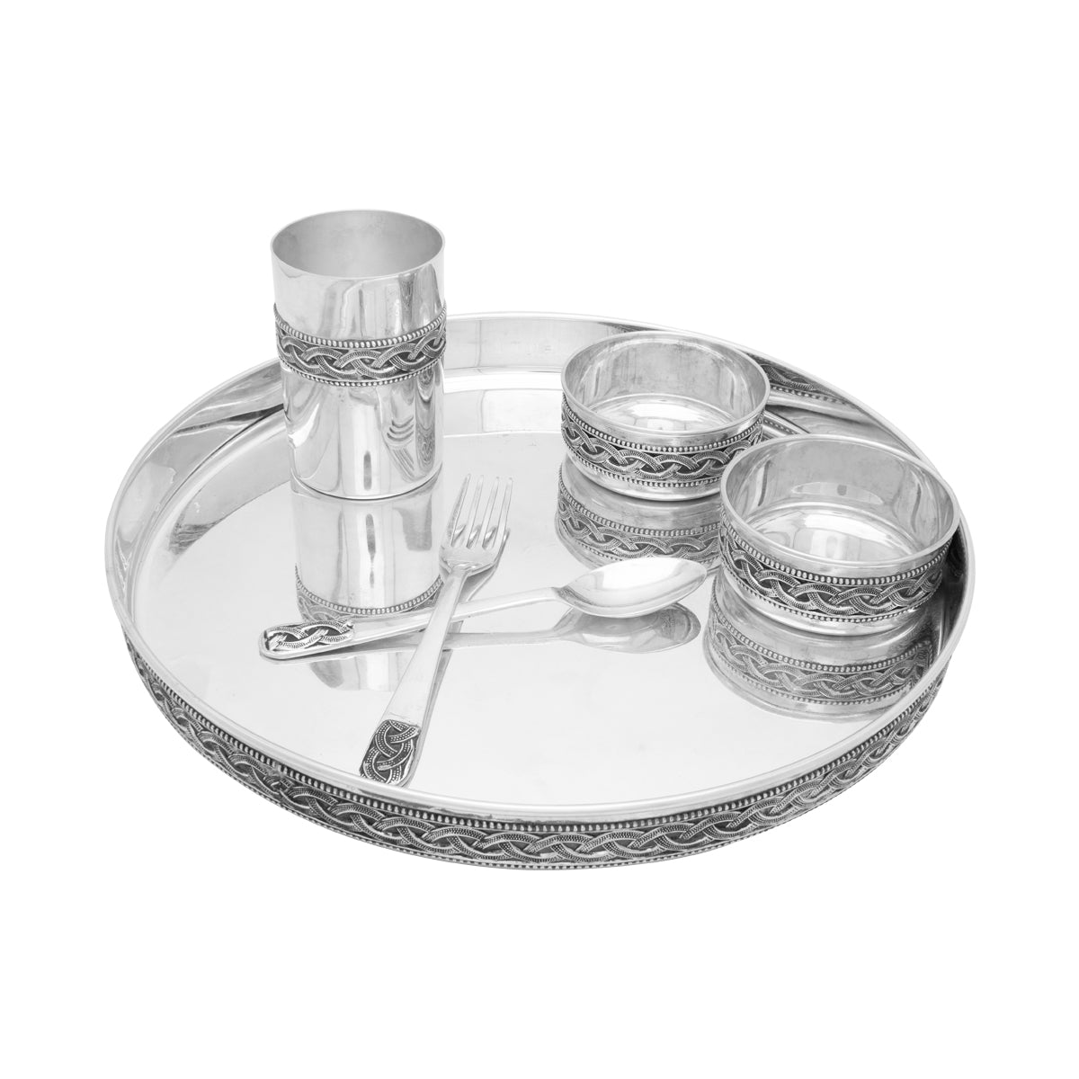 Luminous Elegance Silver Dinner Set