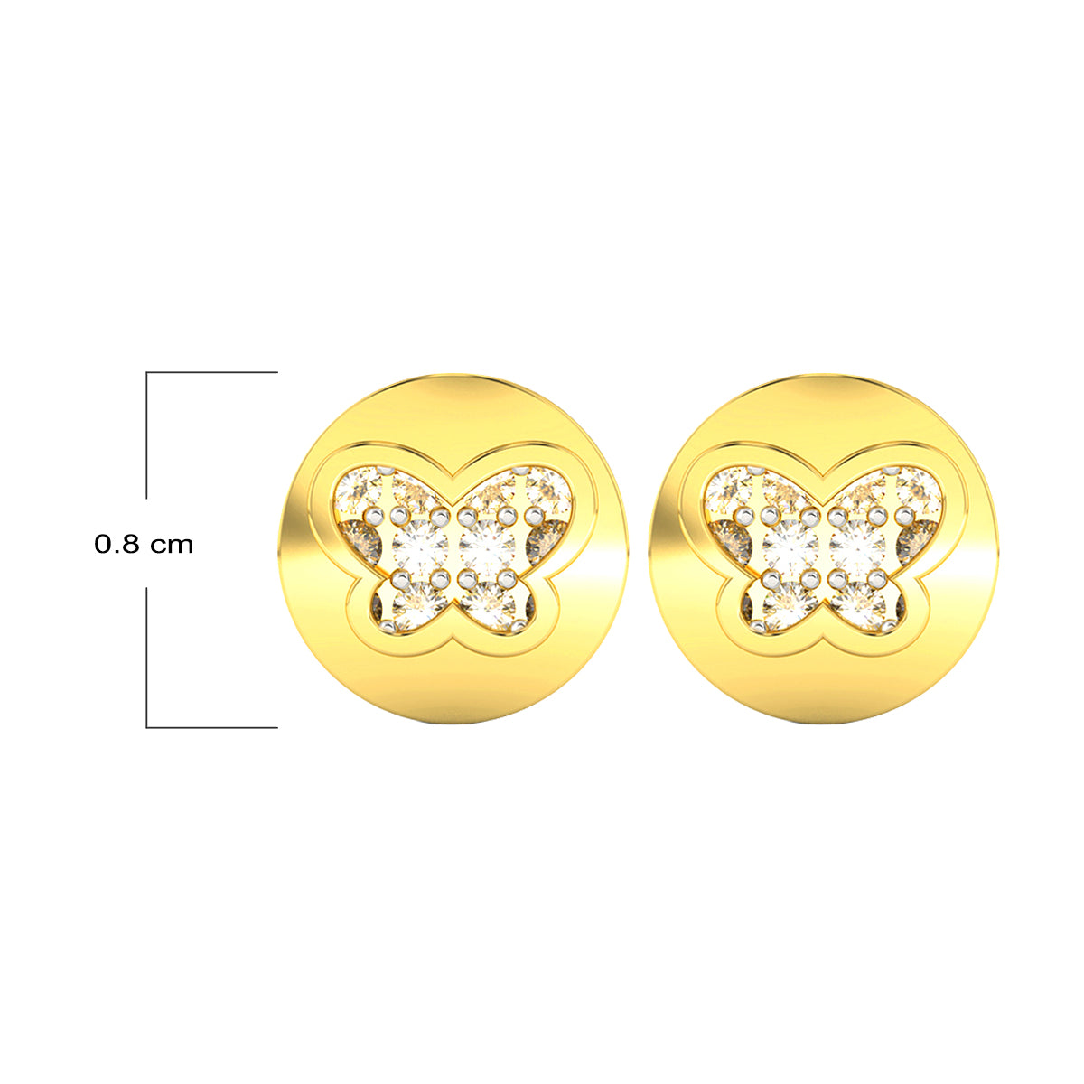 Delicate 18K Gold Butterfly Studs