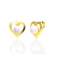 22K Dainty Heart Studs For Minimalistic Touch