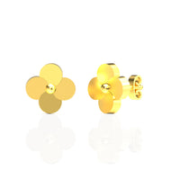 22K Dainty Floral Stud Earrings
