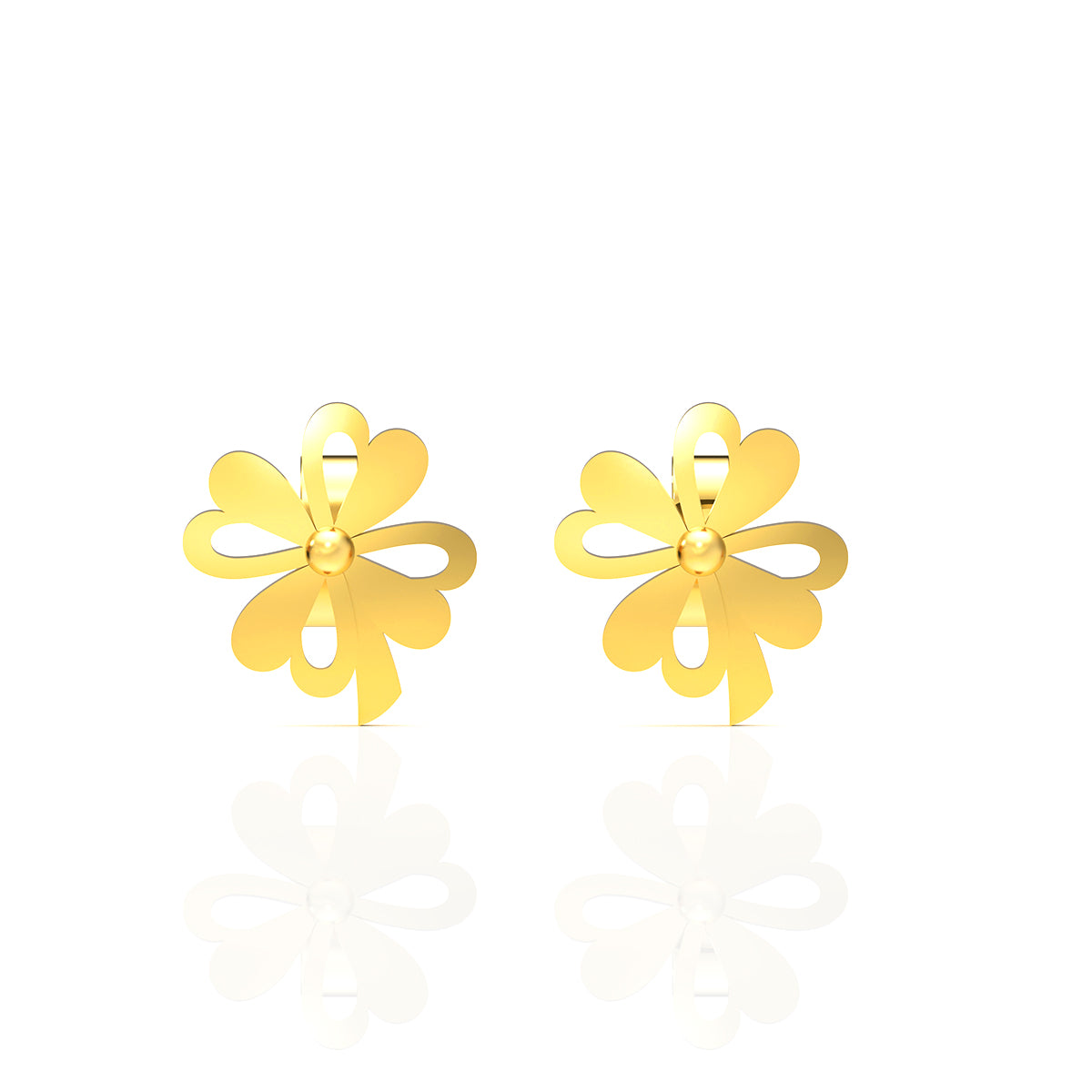 18K Clover Stud Earrings for Daily Charm