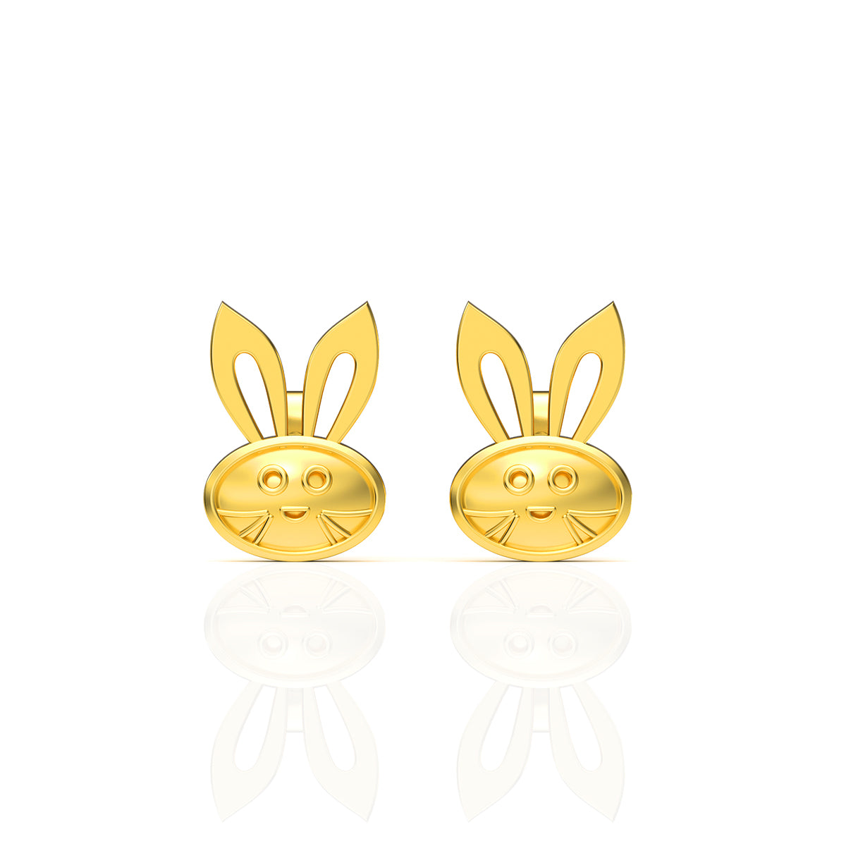 Cute Bunny Gold Studs 22K