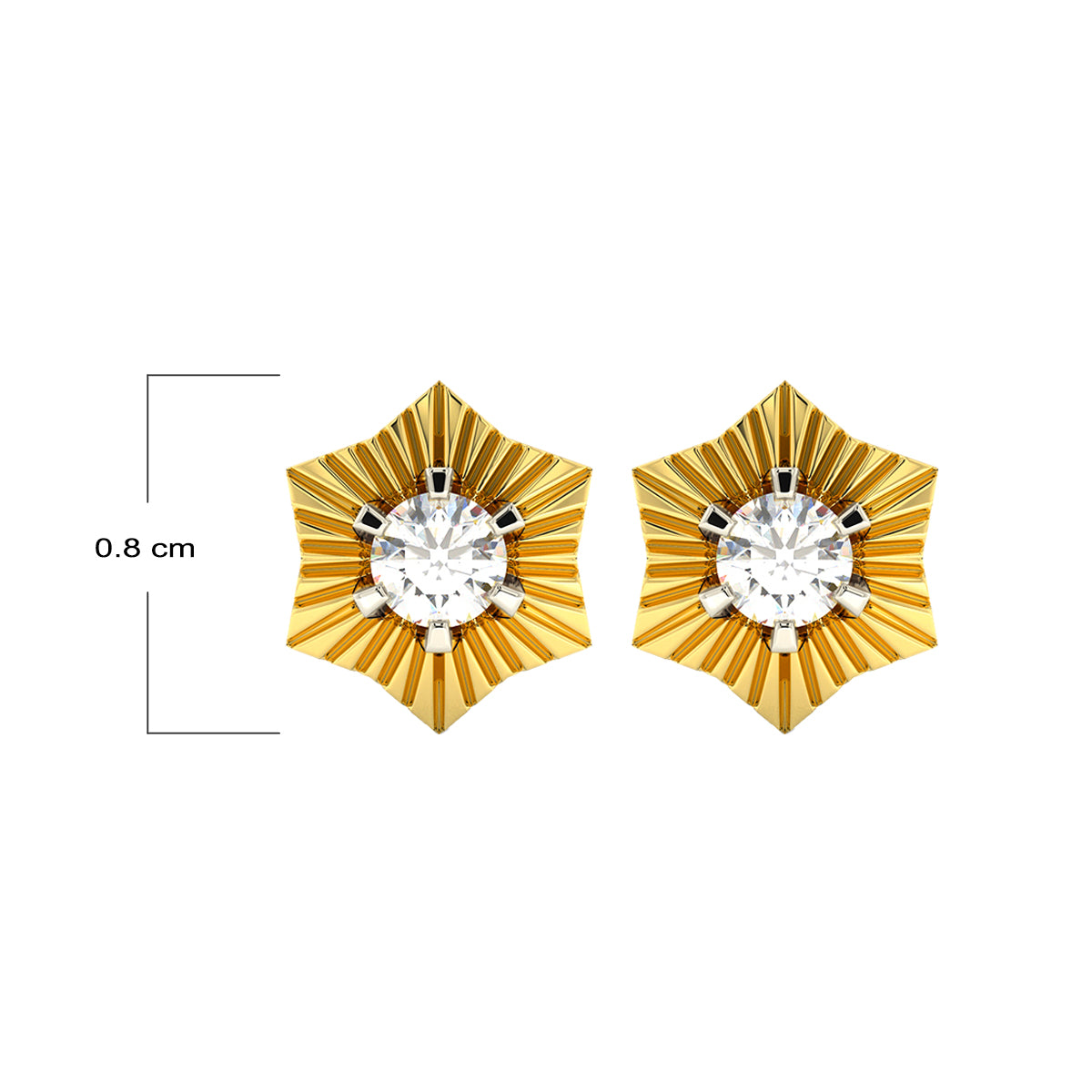 18K Stylish Star Studs With Graceful Pearl