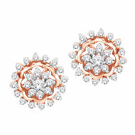 Classic Charming Flower Motif 18K Diamond Studs