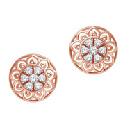 Polished Elegance 18K Floral Studs