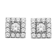 18K Yellow Gold Square Stud for Enchanting Glow