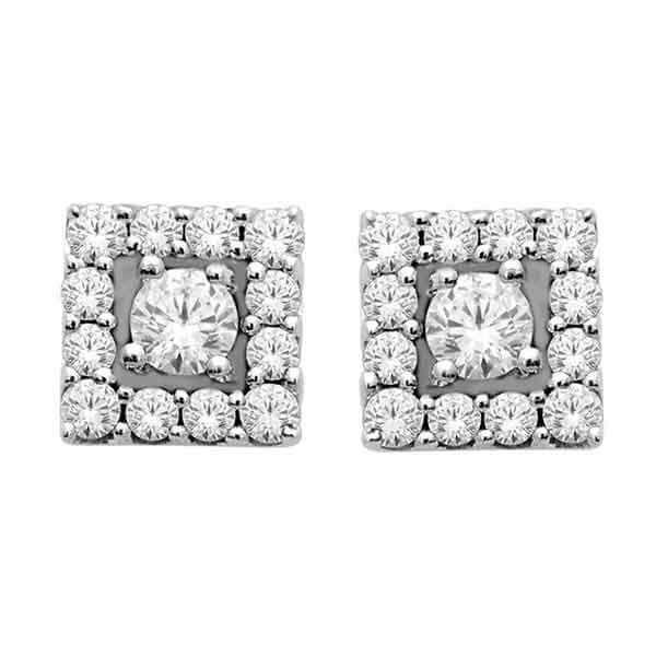 18K Yellow Gold Square Stud for Enchanting Glow