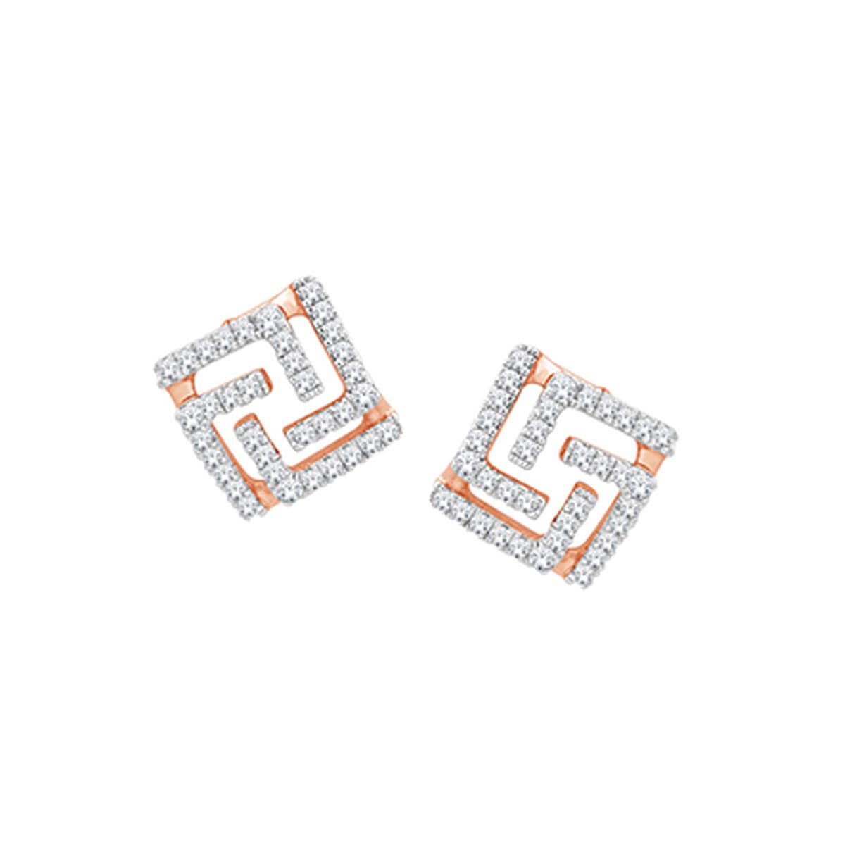 18K Square Stud Earrings for Minimalistic Look