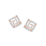 18K Square Stud Earrings for Minimalistic Look
