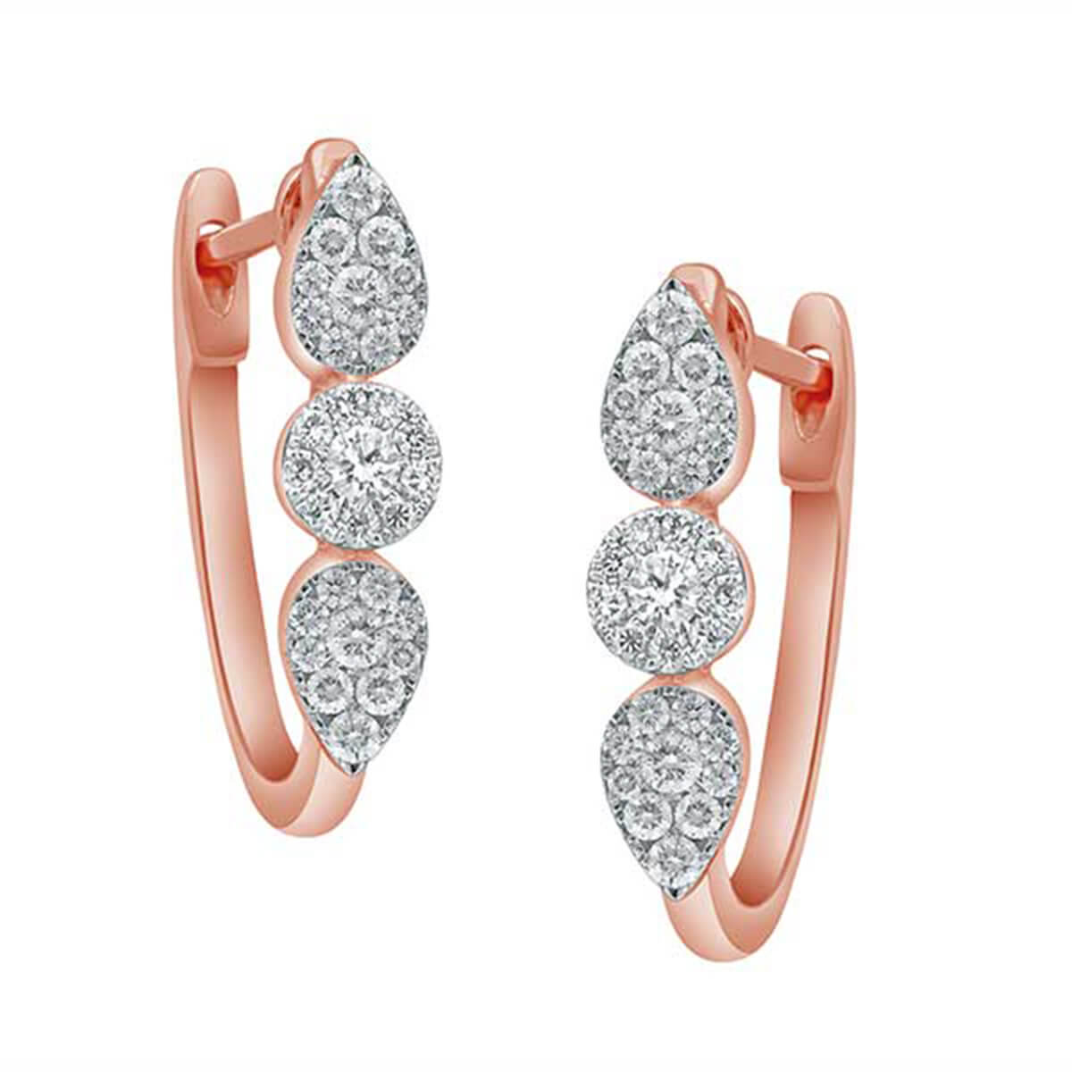 18K Floral Hoop Earrings with Minimalistic Charm