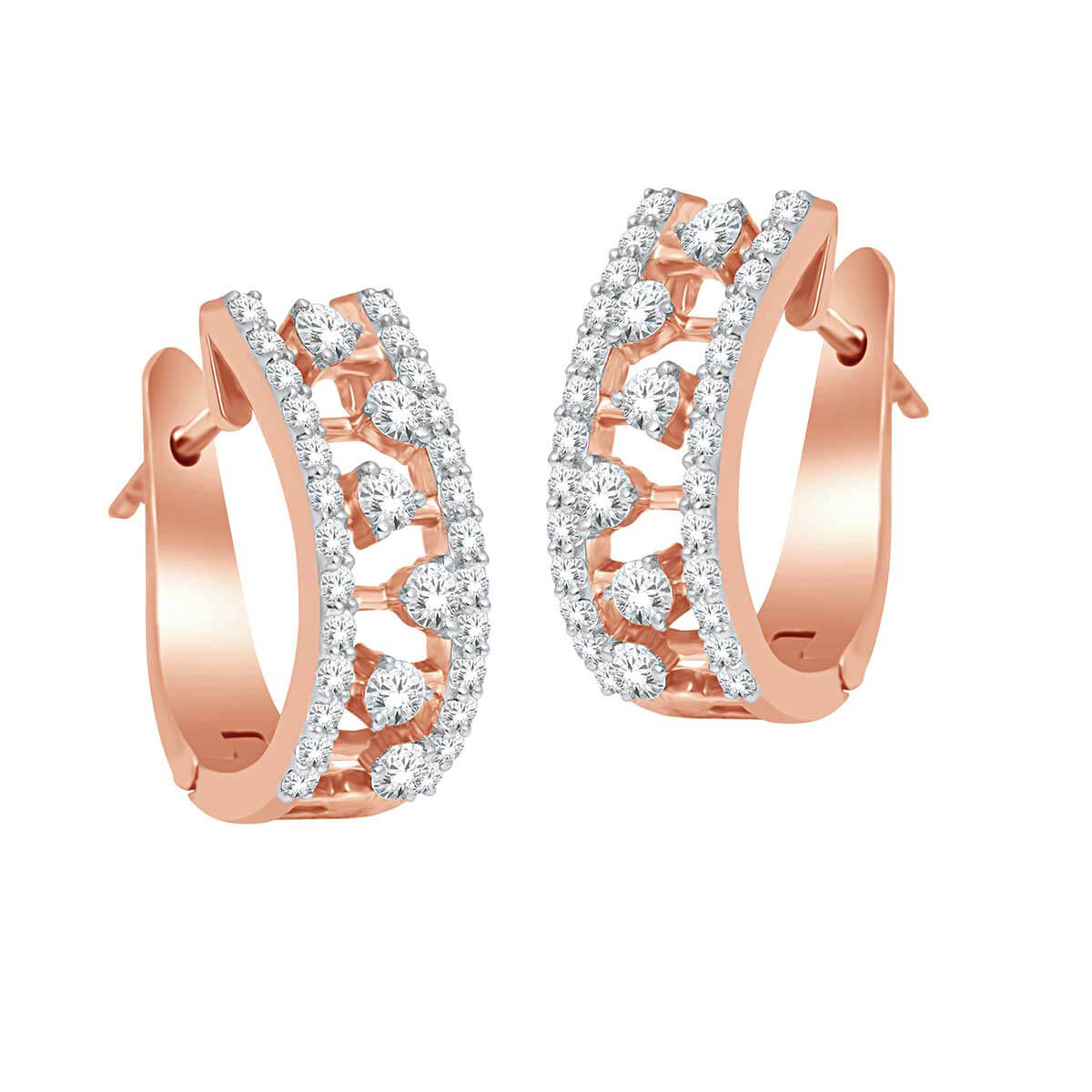Dazzling Slender 18K Rose Gold Hoops