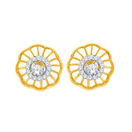 Vibrant Wheel Stud Gold Earrings 18K