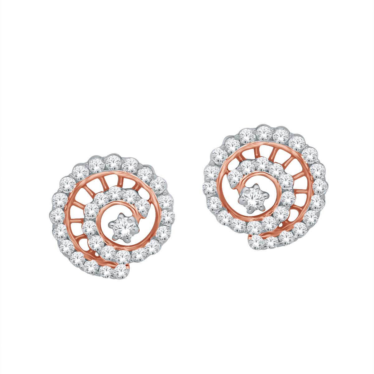 Luminous Spiral Delicacy 18K Gold Studs