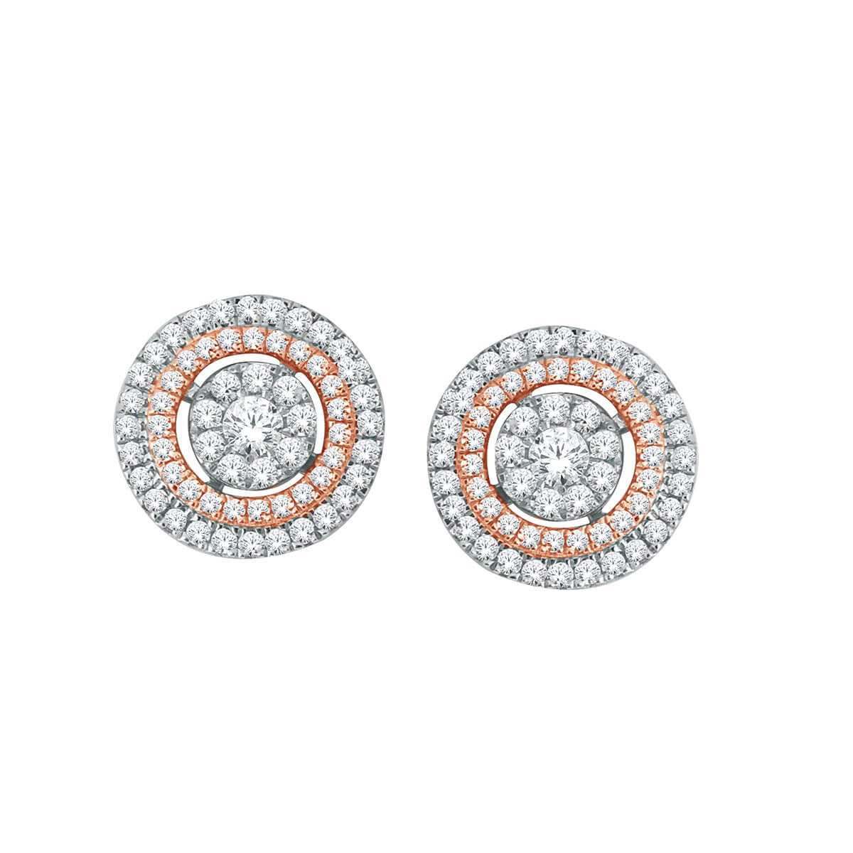 Marvelous Oval Studs with Floral Grace 18K