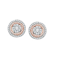 Marvelous Oval Studs with Floral Grace 18K