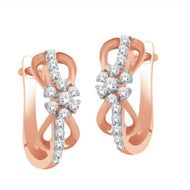 Flower Design 18K Diamond Hoops with Exclusive Craftsmanship