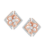 Delightful Flower Motif 18K Diamond Studs for Charming Style