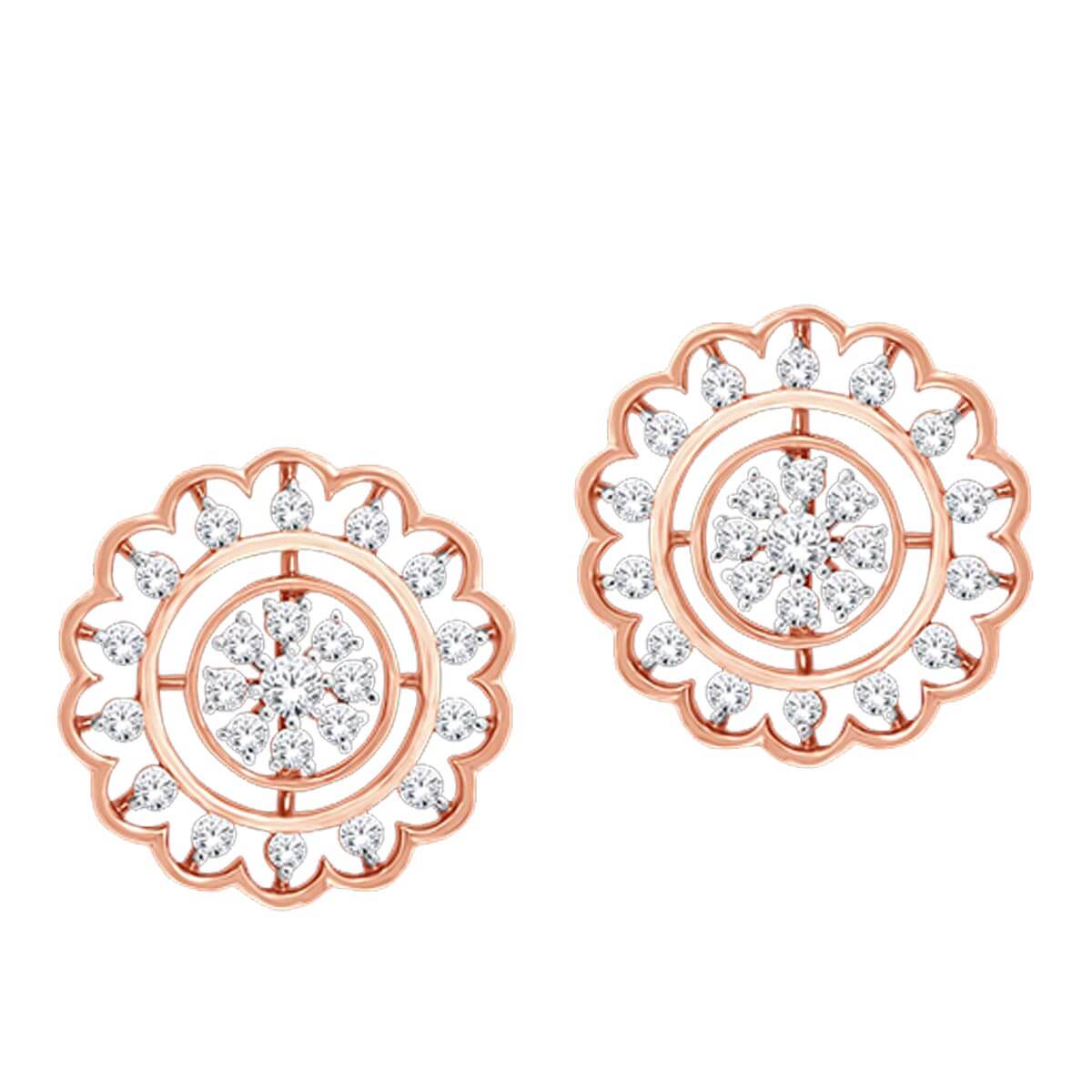 18K Diamond Floral Studs for Enchanting Look