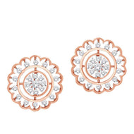 18K Diamond Floral Studs for Enchanting Look