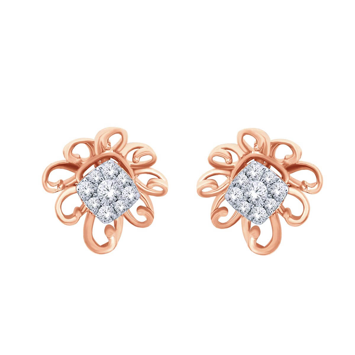 Charming Rose Gold Elegance 18K with Flower Design