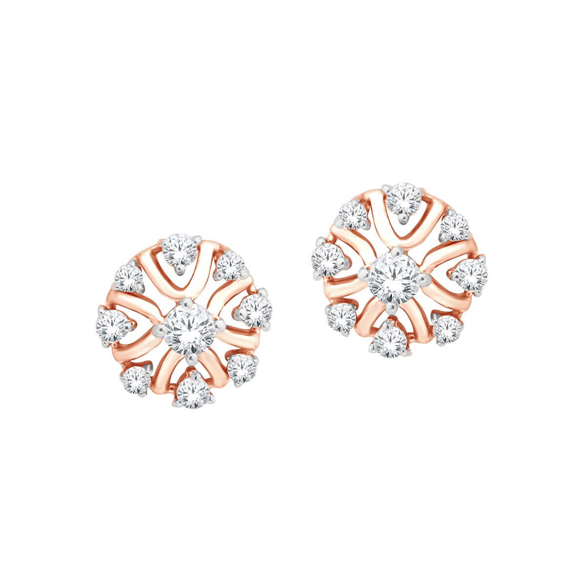 Beautiful Sphere Design 18K Diamond Studs