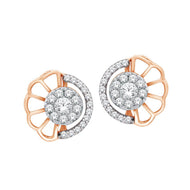 Captivating Blooming Wheel Gold Stud Earrings