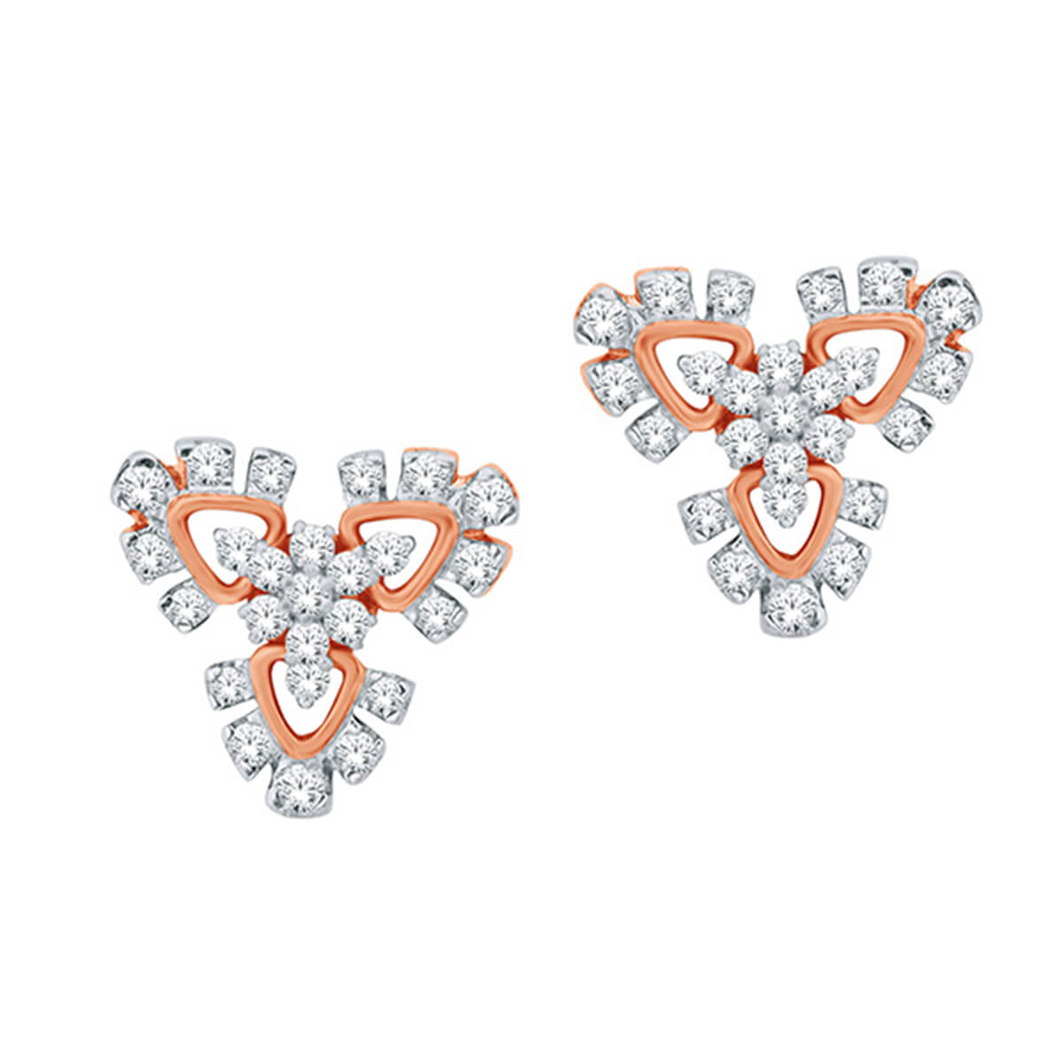 Luxurious Gold Clover Stud Earrings 18K