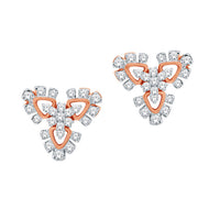 Luxurious Gold Clover Stud Earrings 18K