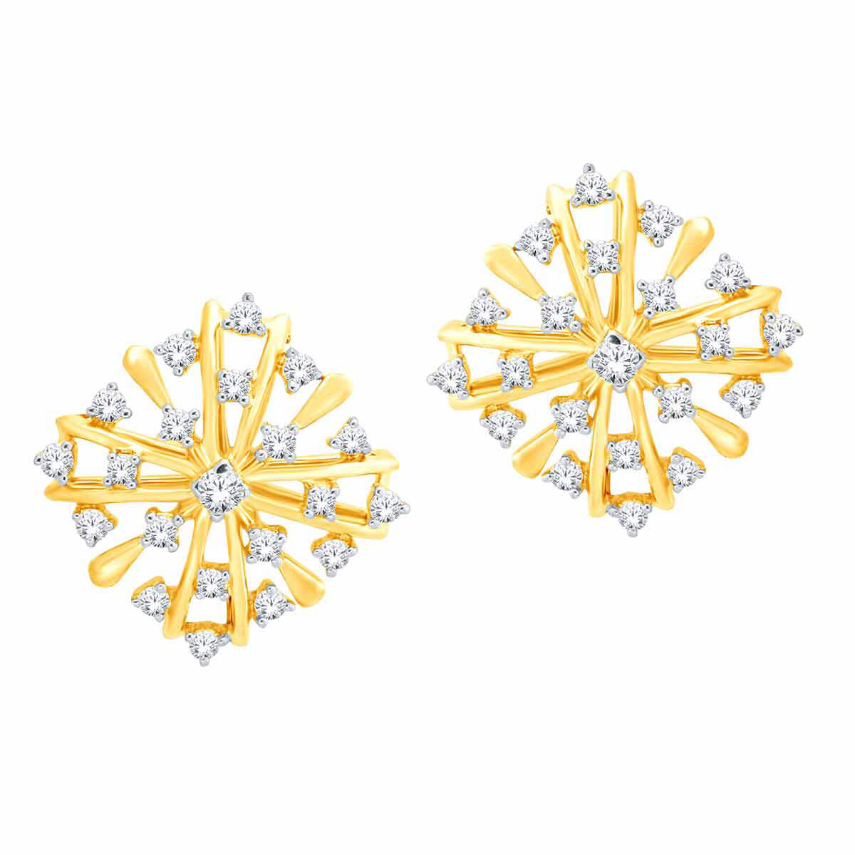 Luxuriously Crafted 18K Blossom Stud Earrings