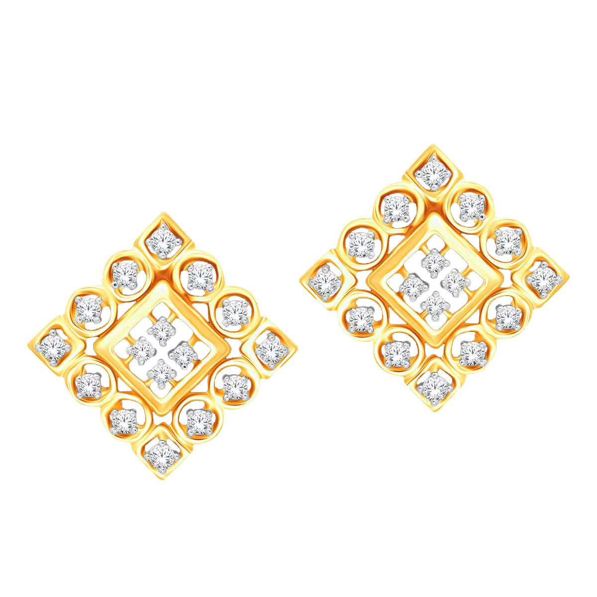 Delicate Square Studs for Soft Glow 18K